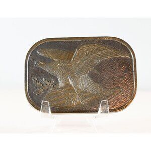 Flying Eagle Silver Belt Buckle With Gold Overtones 1990s Vintage USA Made 1574
